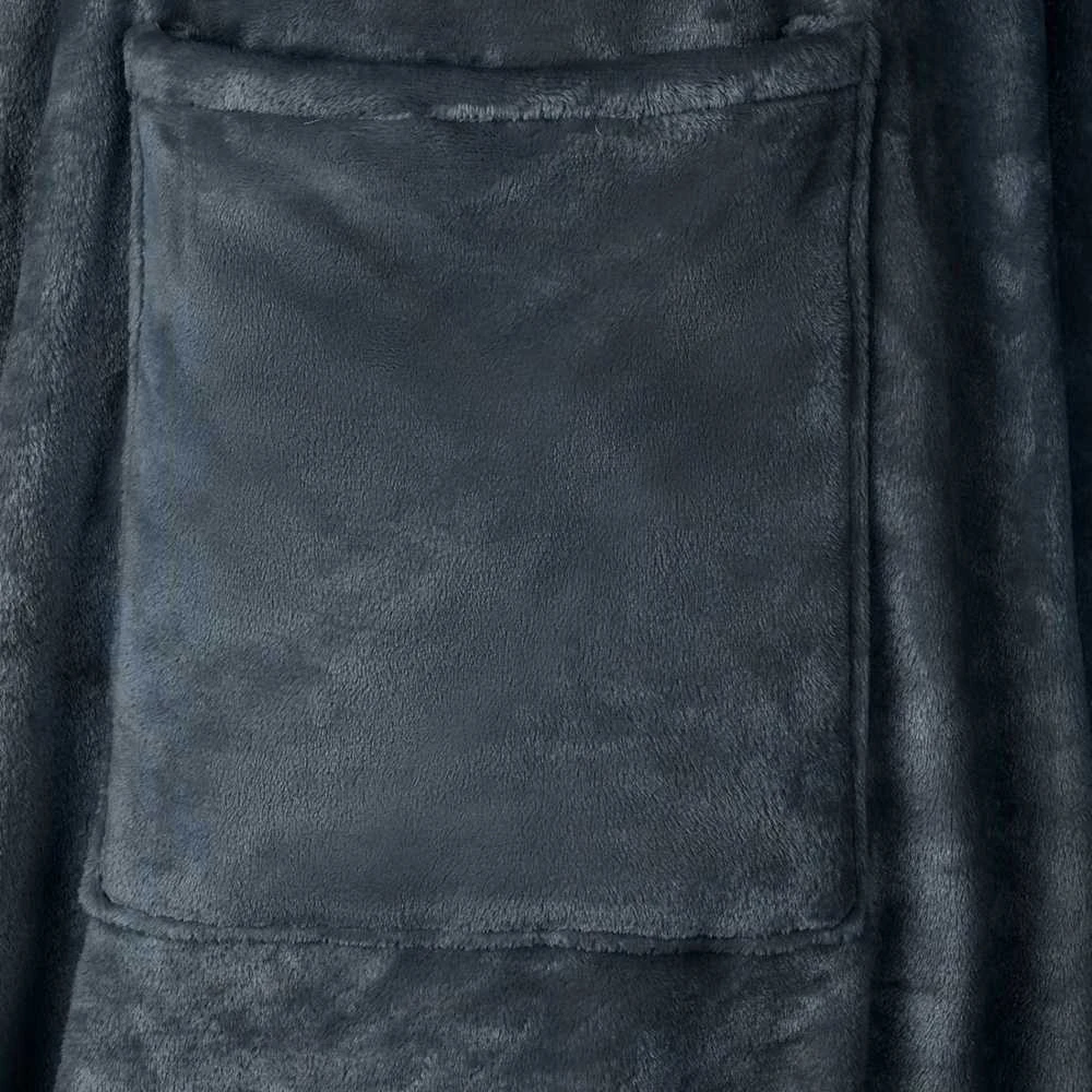 Antklodė-džemperis su gobtuvu Jūrinė mėlyna F Flanelė