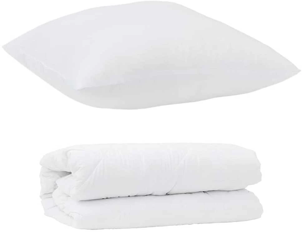 Antklodžių rinkinys su pagalve 2 vnt. Balta Mikropluoštas