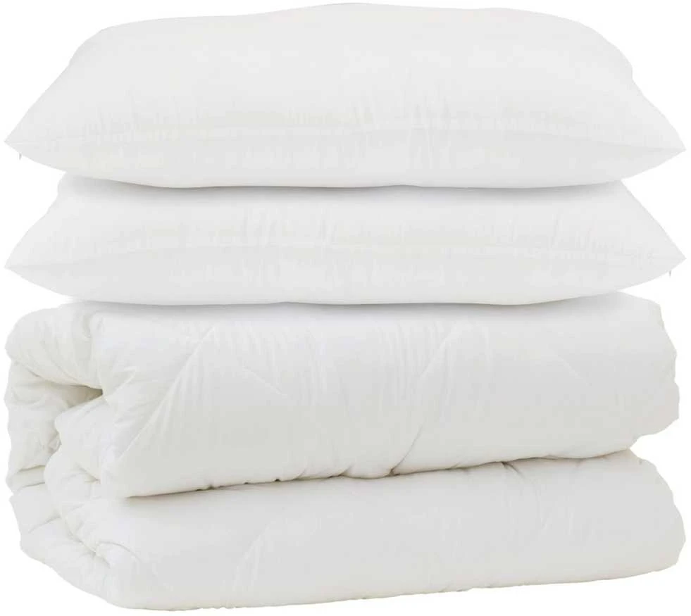 Antklodė su pagalve 3 vnt. Balta Mikropluoštas