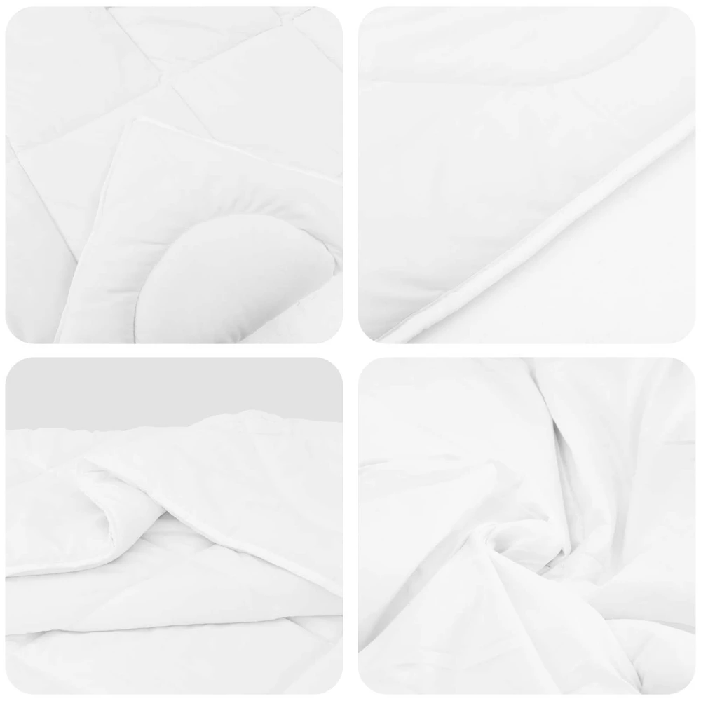 Antklodė su pagalve 3 vnt. Balta Mikropluoštas