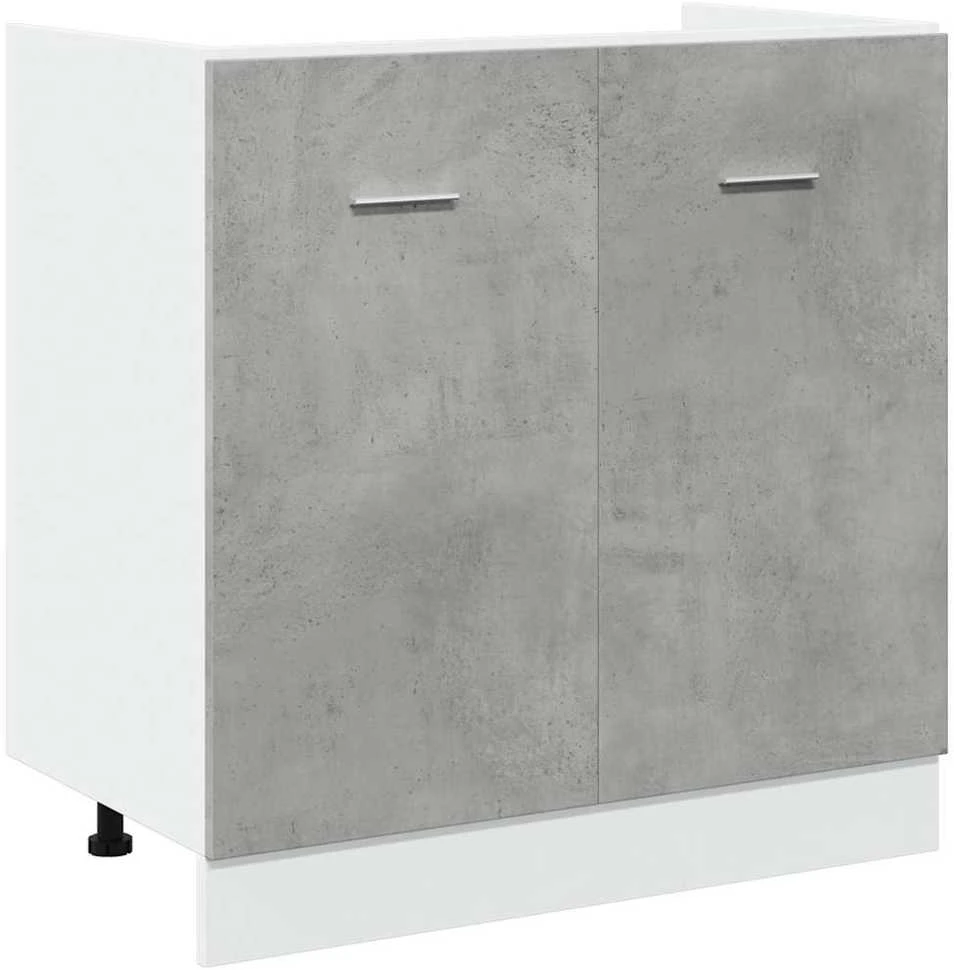Apatinė spintelė praustuvui, pilkos spalvos, 80x46x81,5cm, MDP