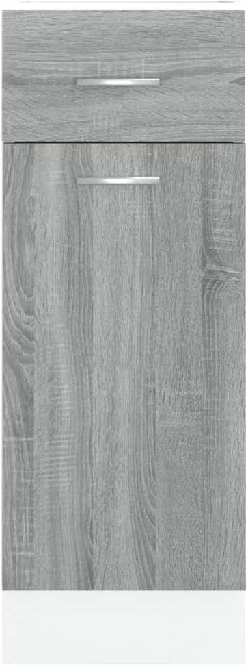 Apatinė spintelė su stalčiumi, pilka, 30x46x81,5cm, mediena