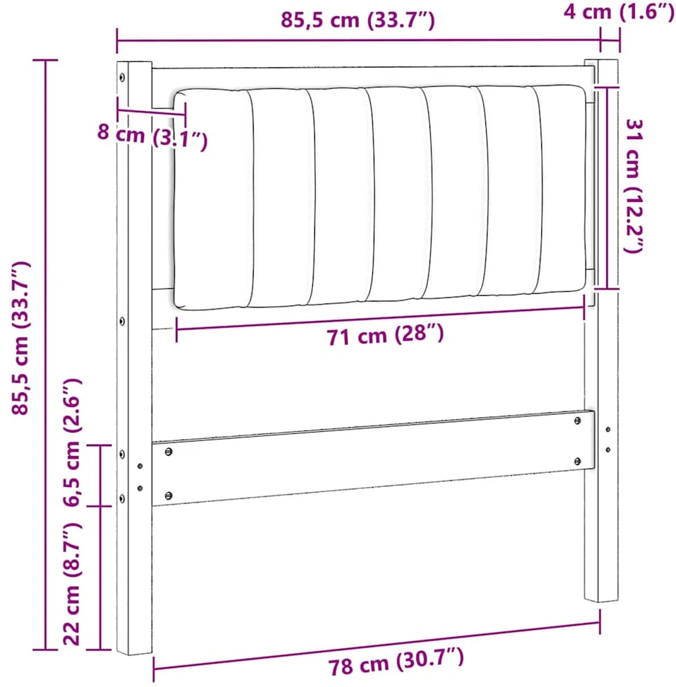 Apmušta lovos galvūgalis Balta 80 cm Kietos pušies mediena