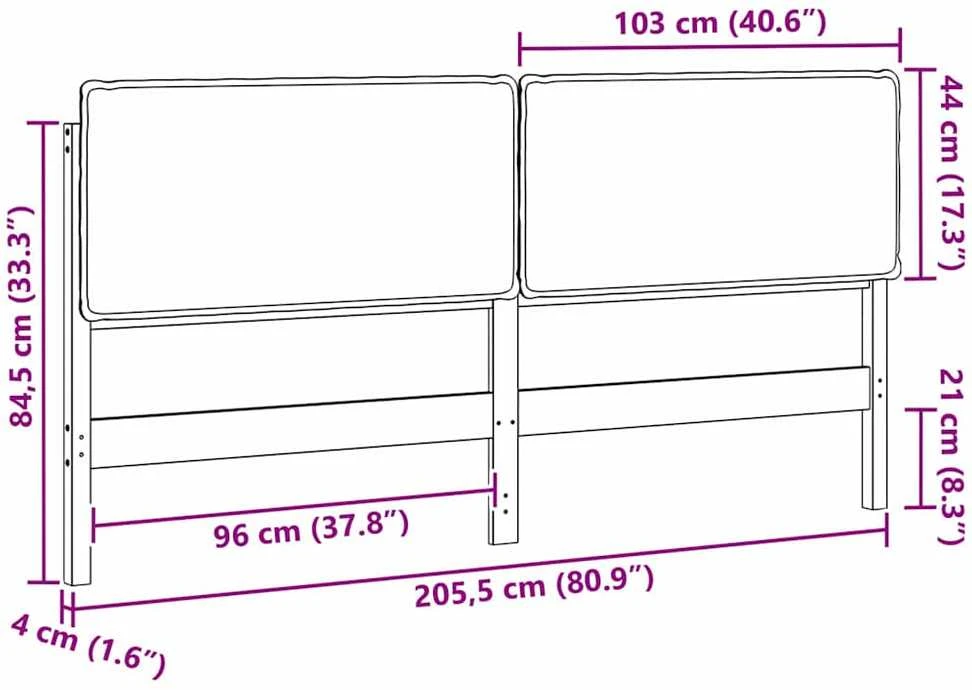 Apmušta lovos galvūgalis Balta ir šviesiai pilka 200 cm