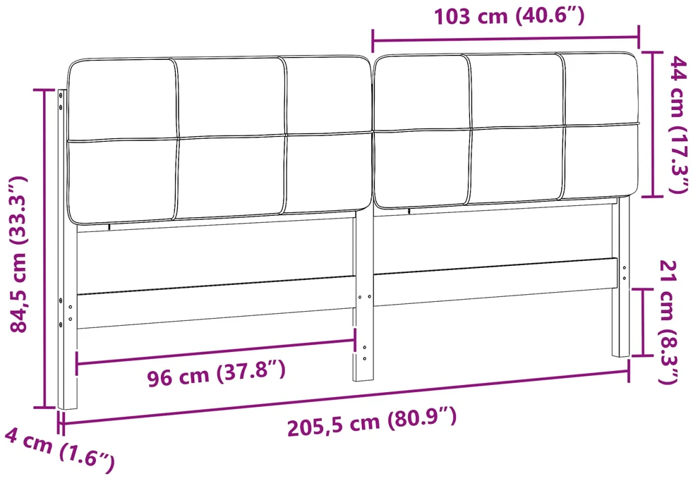 Apmušta lovos galvūgalis Balta ir šviesiai pilka 200 cm