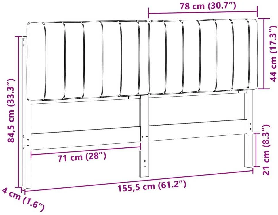 Apmušta lovos galvūgalis Balta ir šviesiai pilka 150 cm