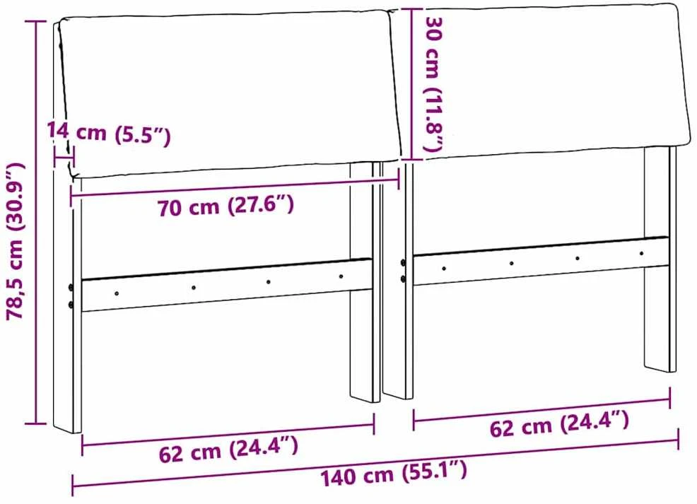 Apmušta lovos galvūgalis Juoda 140 cm Kietos pušies mediena