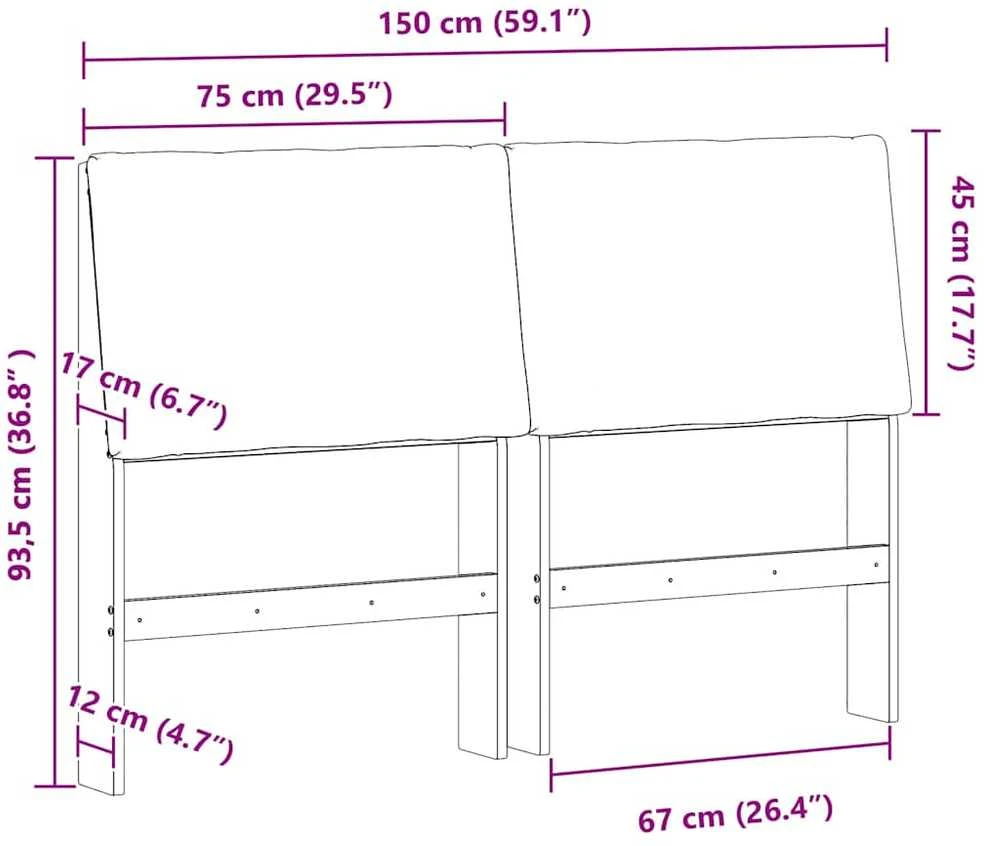 Apmušta lovos galvūgalis Juoda 150 cm Kietos pušies mediena