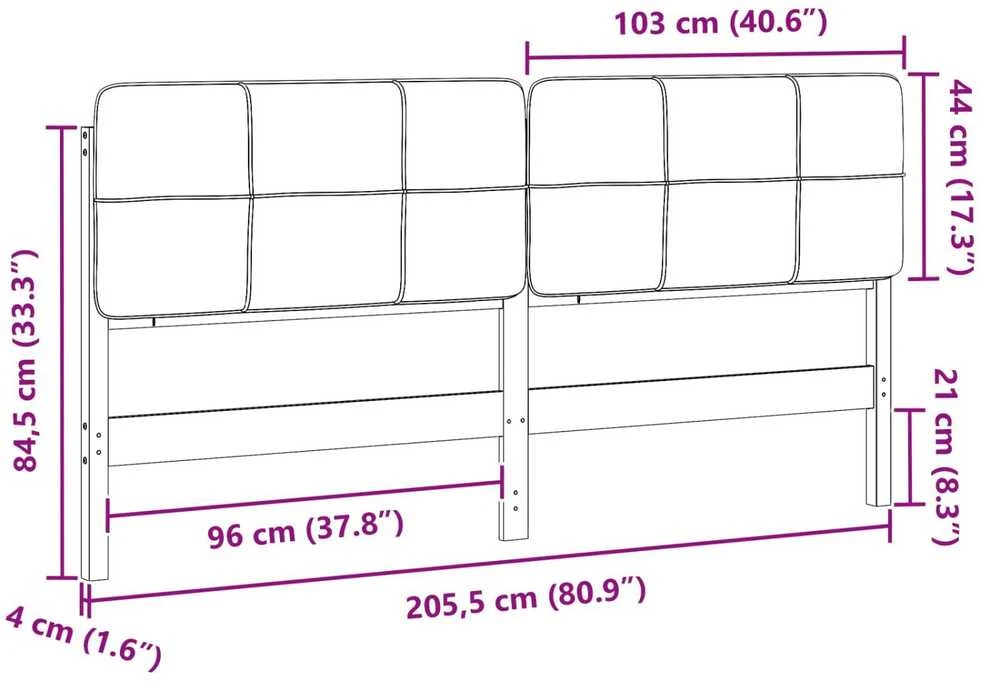Apmušta lovos galvūgalis su galvūgalio Ruda ir Taupe 200 cm
