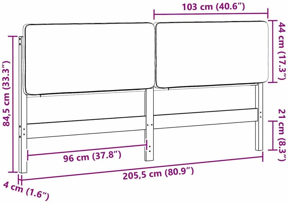 Apmušta lovos galvūgalis su galvūgalio Ruda ir Taupe 200 cm