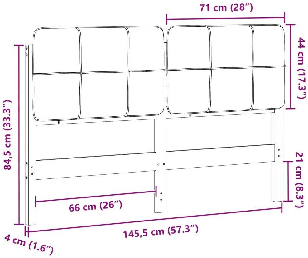 Apmušta lovos galvūgalis su galvūgalio Ruda ir Taupe 140 cm