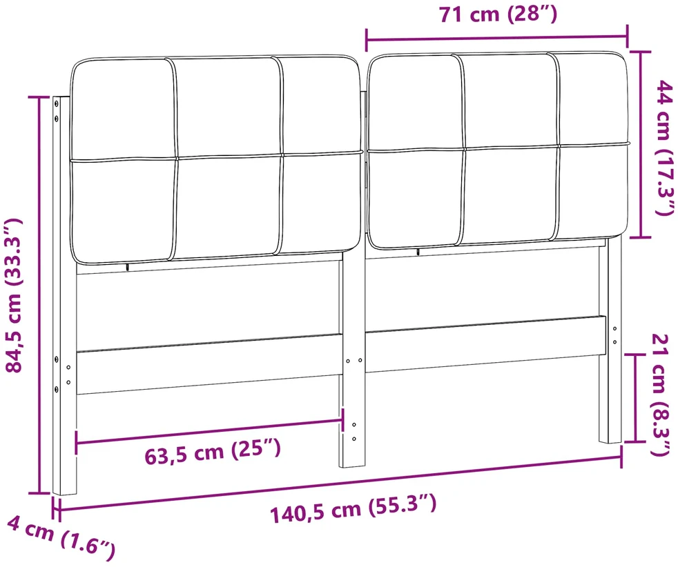 Apmušta lovos galvūgalis su galvūgalio Ruda ir Taupe 135 cm