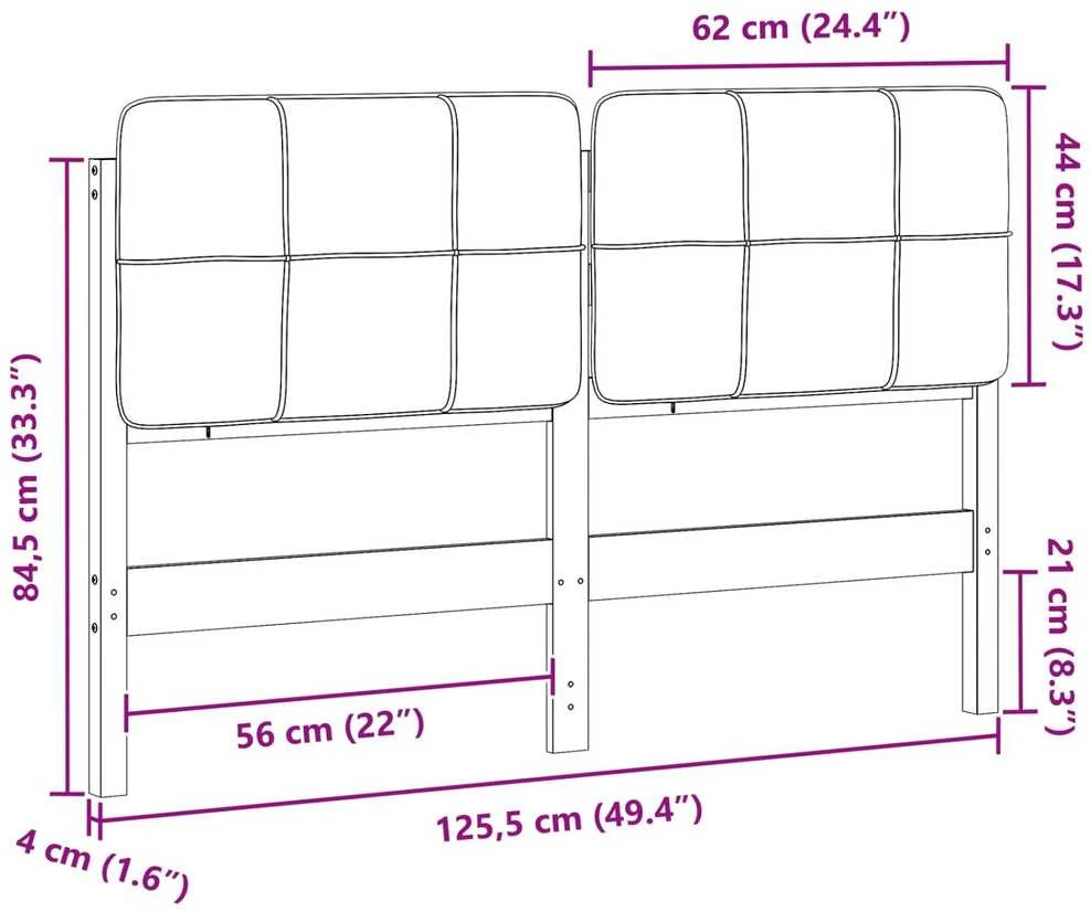 Apmušta lovos galvūgalis su galvūgalio Ruda ir Taupe 120 cm