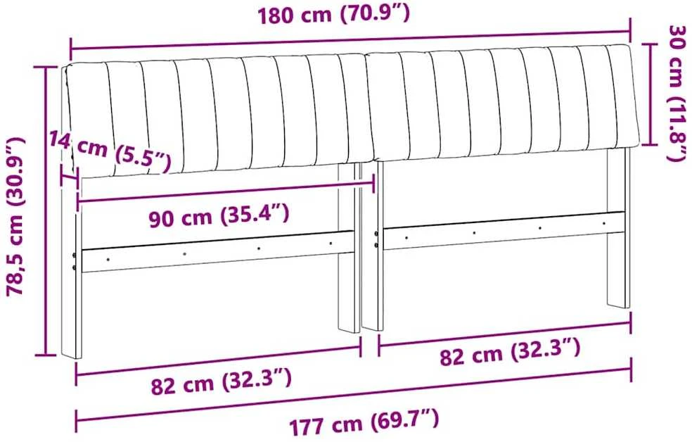 Apmušta lovos galvūgalis Šviesiai pilka 180 cm
