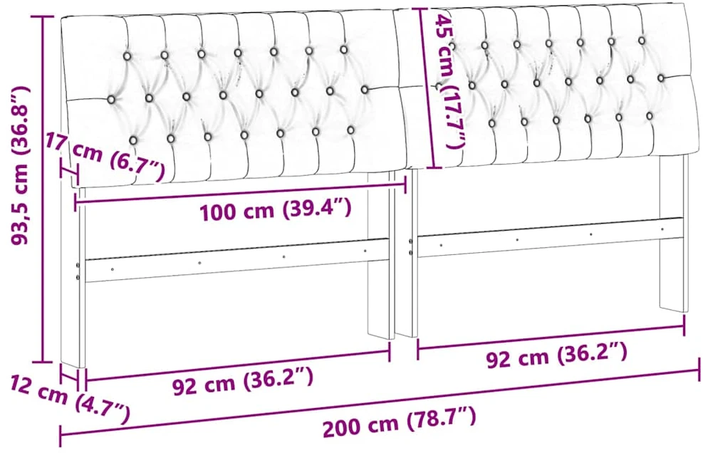 Apmušta lovos galvūgalis Tamsiai pilka 200 cm