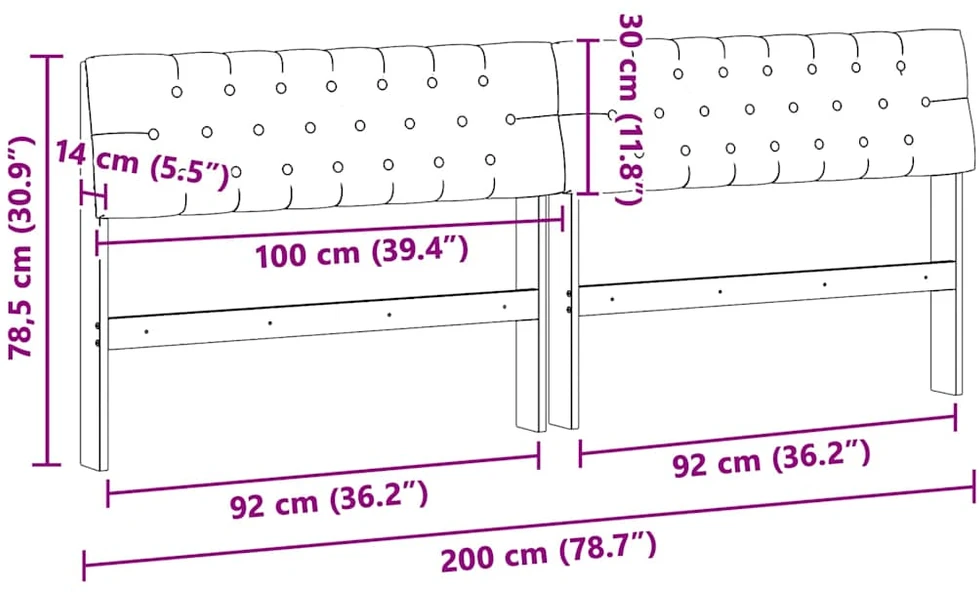 Apmušta lovos galvūgalis Tamsiai pilka 200 cm