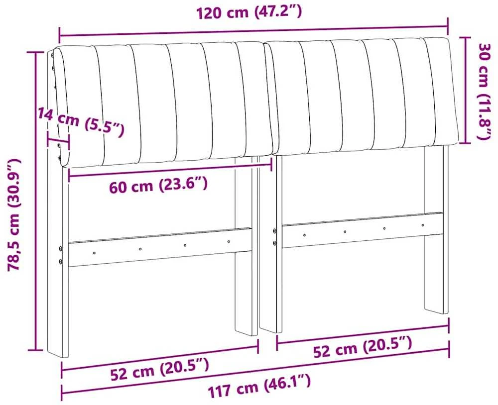 Apmušta lovos galvūgalis Tortora 120 cm Kietos pušies mediena