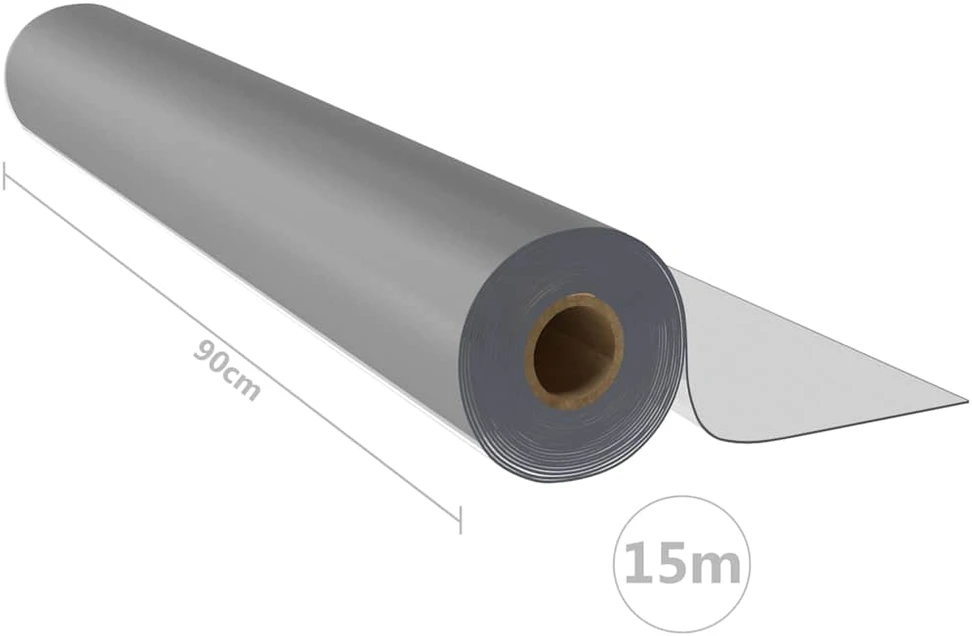 Apsauginės stalo plėvelės ritinys, matinis, 0,9x15m, PVC, 2mm