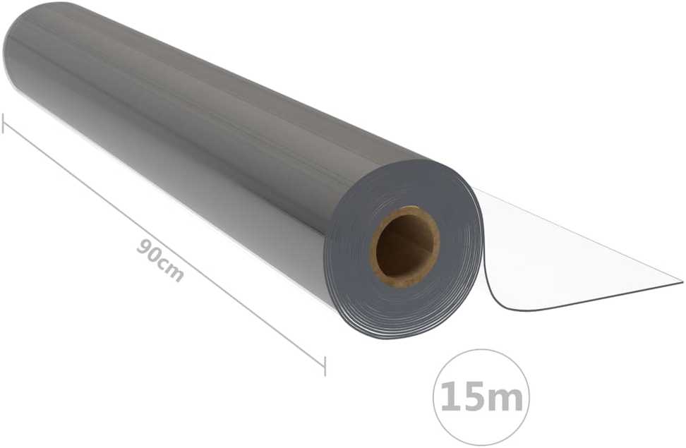 Apsauginės stalo plėvelės ritinys, skaidrus, 0,9x15m, PVC, 1,6mm