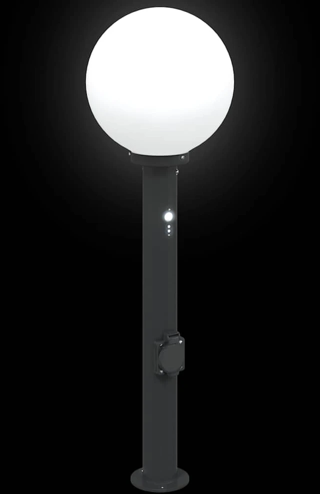 Pakabinamas šviestuvas Apsauginis šviestuvas su jutikliu ir lizdu, 80 cm, juodas, IP44