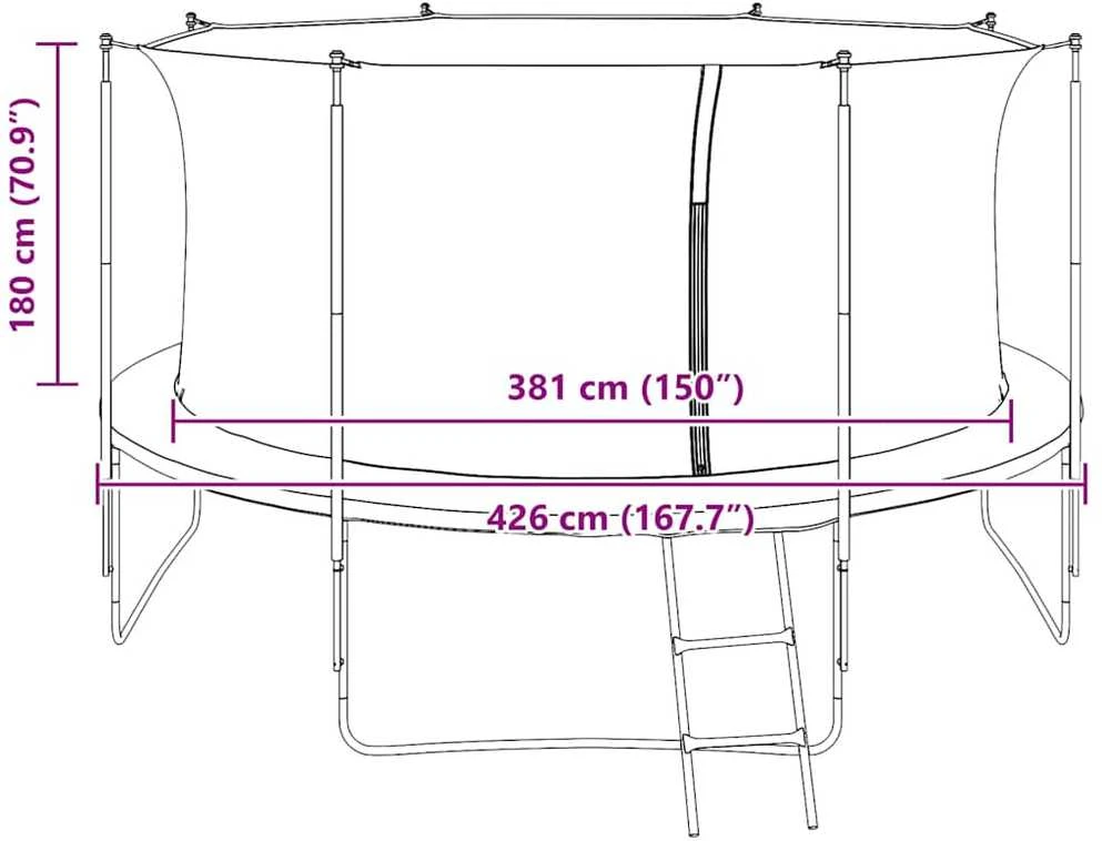 Apsauginis tinklelis 4,26m apvaliam batutui
