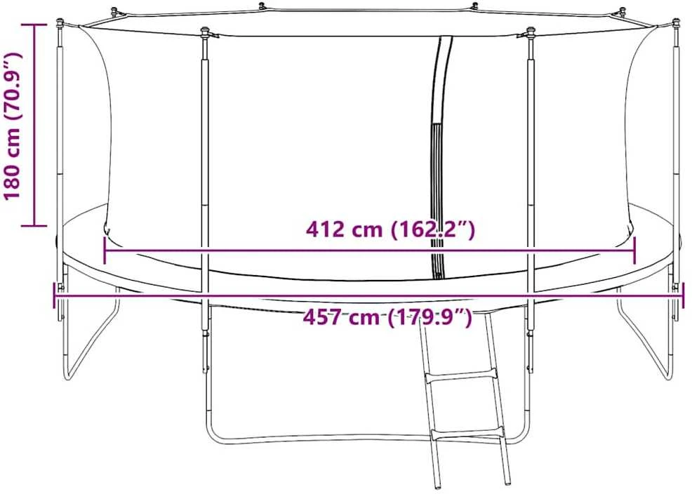 Apsauginis tinklelis 4,57m apvaliam batutui