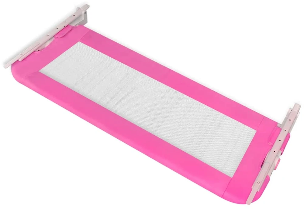 Apsauginis turėklas vaiko lovai, 102x42cm, rožinės spalvos