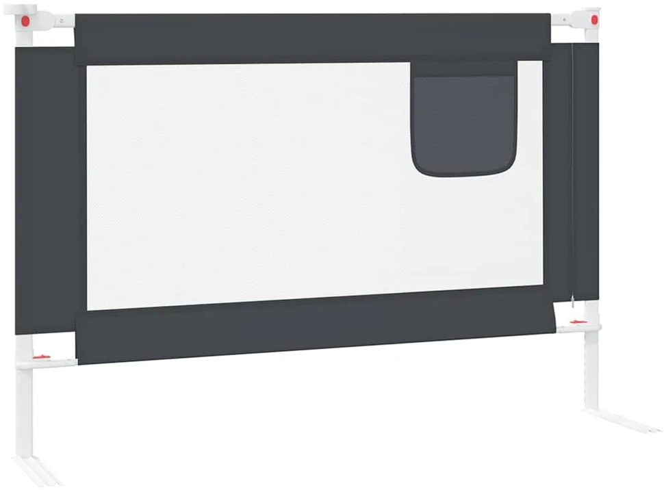 Apsauginis turėklas vaiko lovai, tamsiai pilkas audinys, 100x25cm