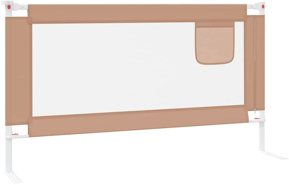 Apsauginis turėklas vaiko lovai, taupe, 150x25cm, audinys