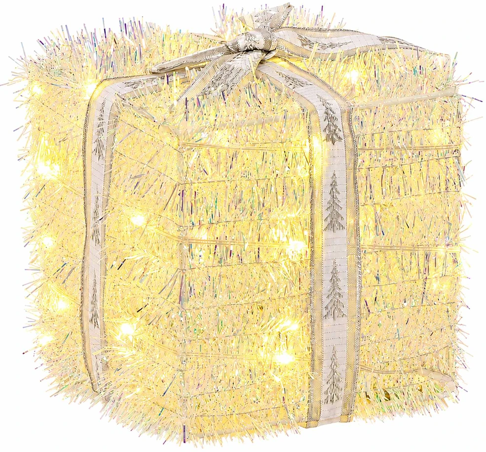 Apšviesta Kalėdinė Dovana 3 vnt. 64 LED Šilta balta