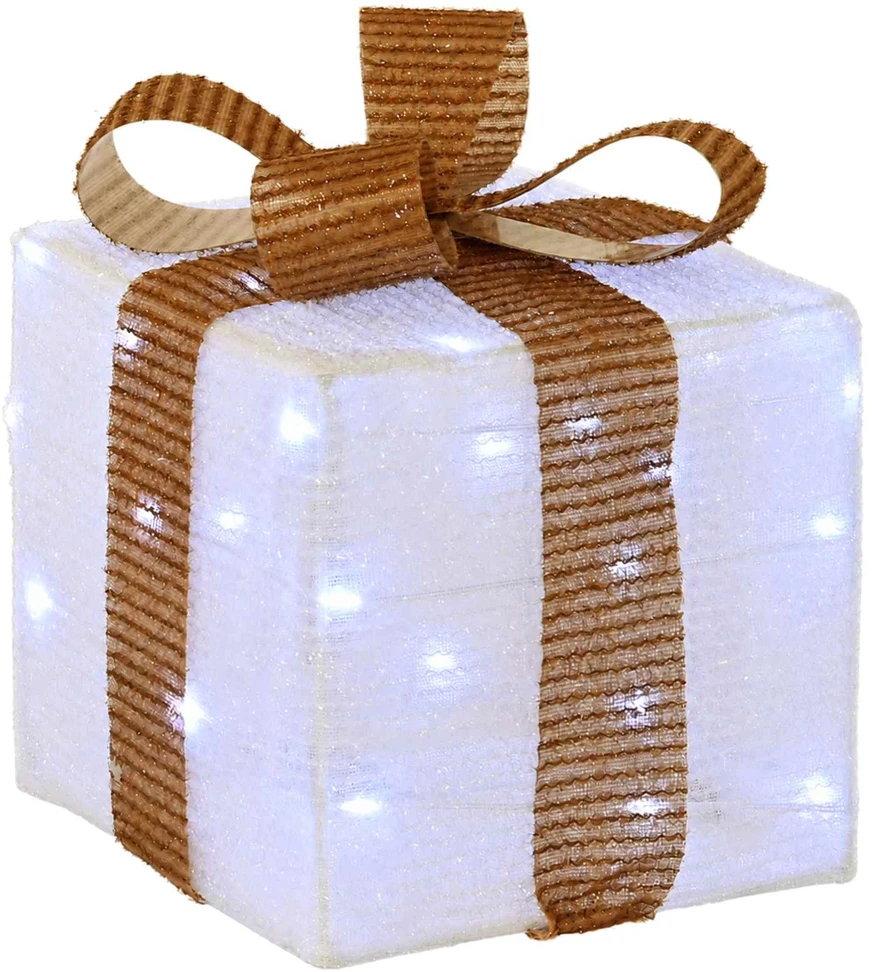 Apšviesta Kalėdinė Dovana 3 vnt. 64 LED Šalta balta