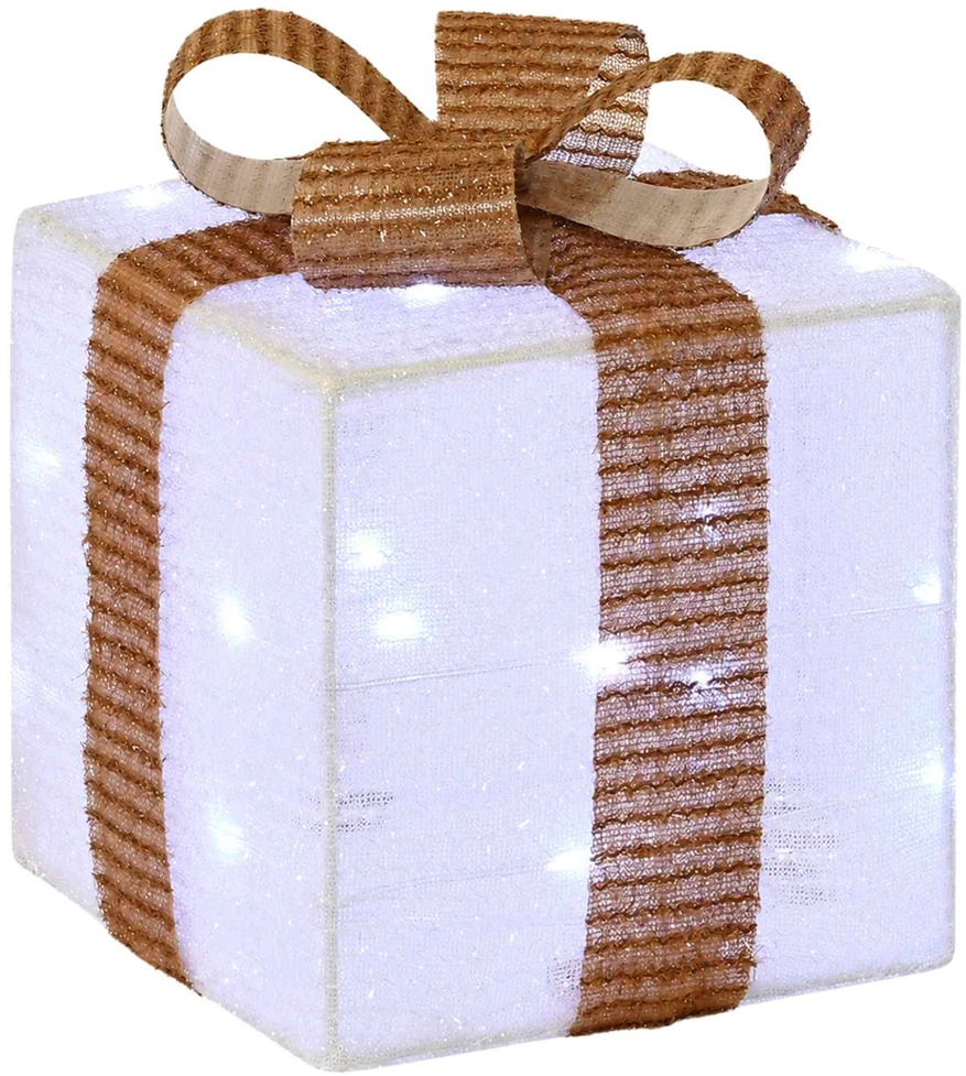 Apšviesta Kalėdinė Dovana 3 vnt. 64 LED Šalta balta
