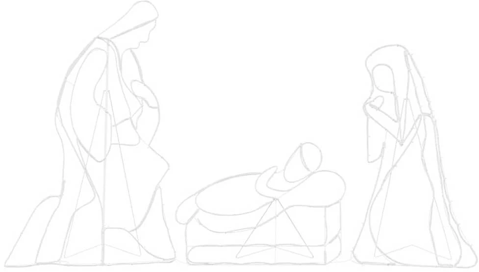 Apšviesta nativities scena Įvairiaspalvis 112 x 71,5 cm PVC