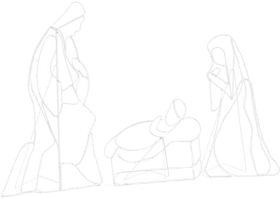 Apšviesta nativities scena Įvairiaspalvis 112 x 71,5 cm PVC