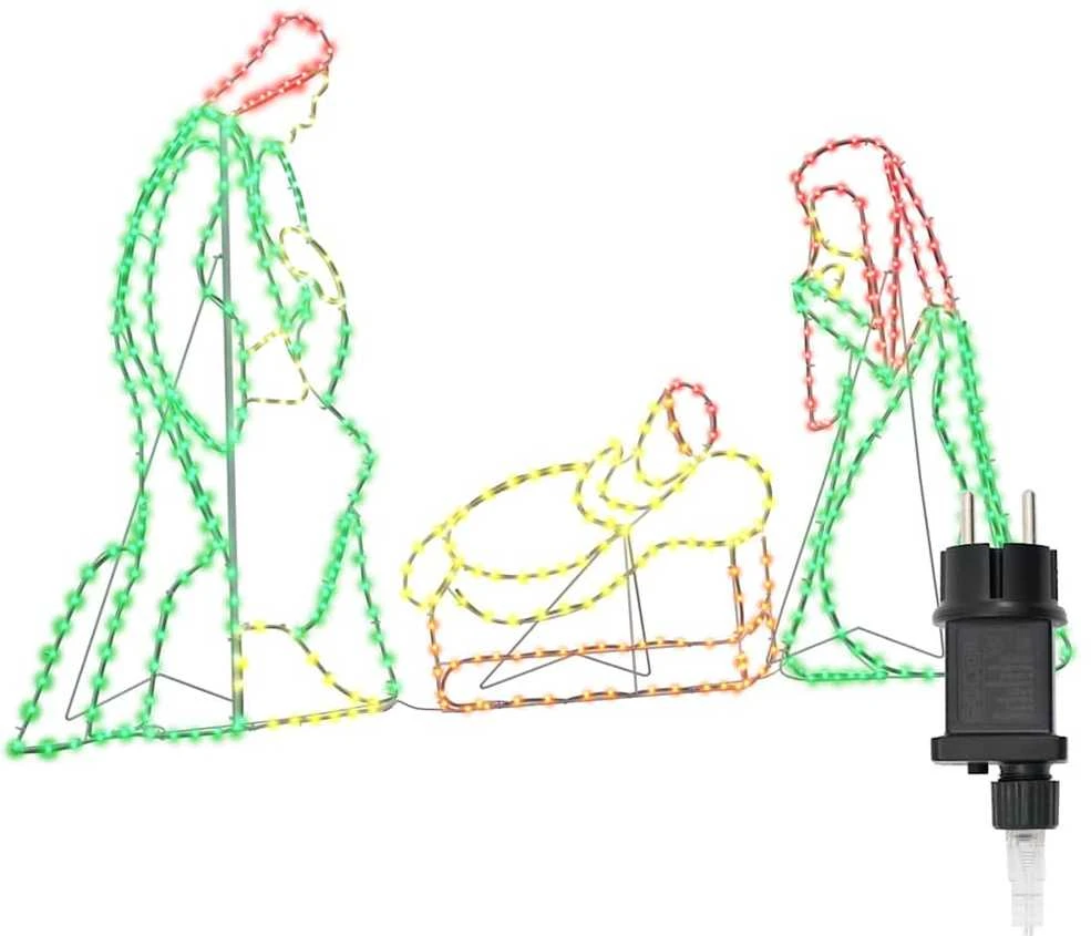 Apšviesta nativities scena Įvairiaspalvis 112 x 71,5 cm PVC