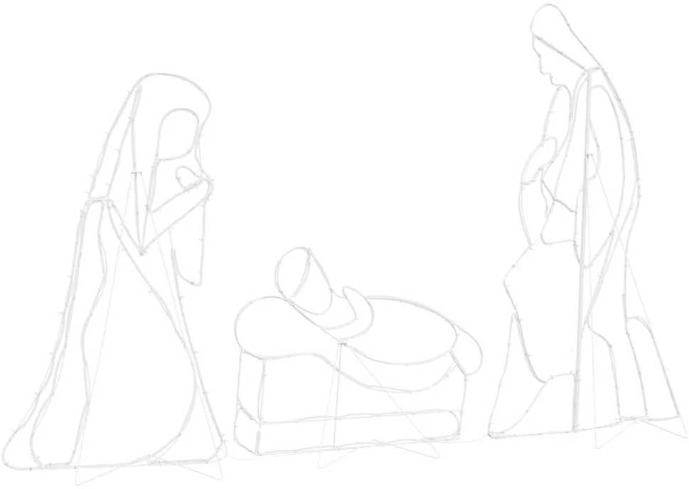Apšviesta nativities scena Įvairiaspalvis 112 x 71,5 cm PVC