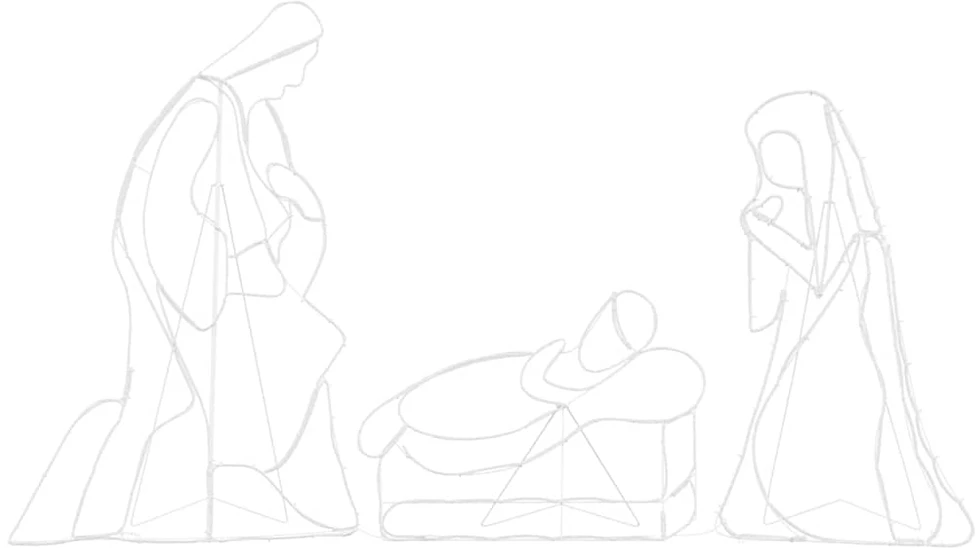 Apšviesta nativities scena Įvairiaspalvis 112 x 71,5 cm PVC
