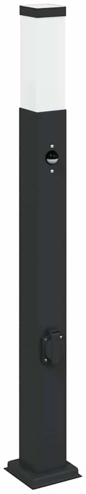Pakabinamas šviestuvas Apšvietimo stulpeliai su jutikliu ir lizdu, 3 vnt., 80 cm, juodi, IP44