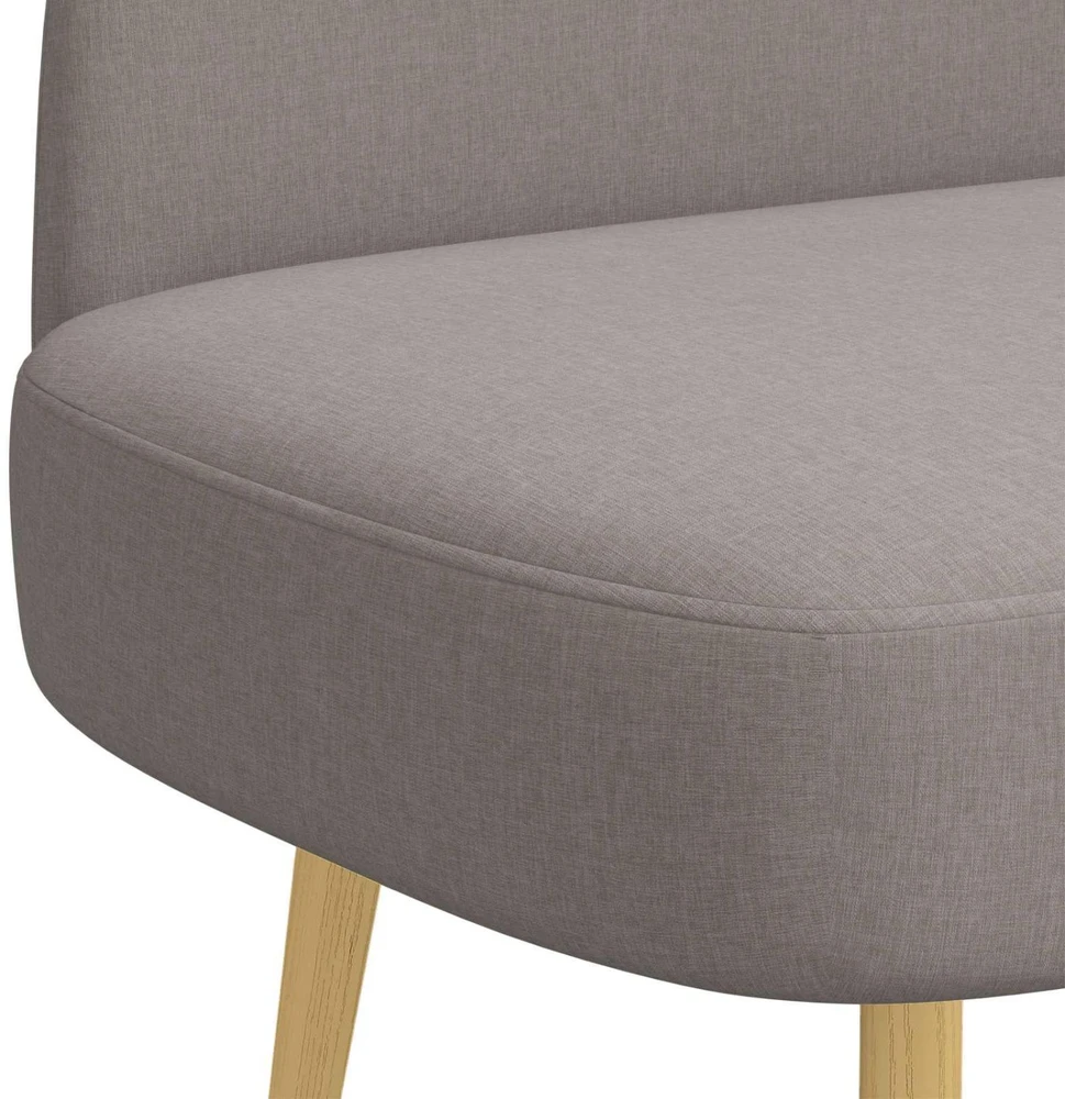 Aptrauktas suolelis su atlošu Taupe 110 x 60 x 76 cm