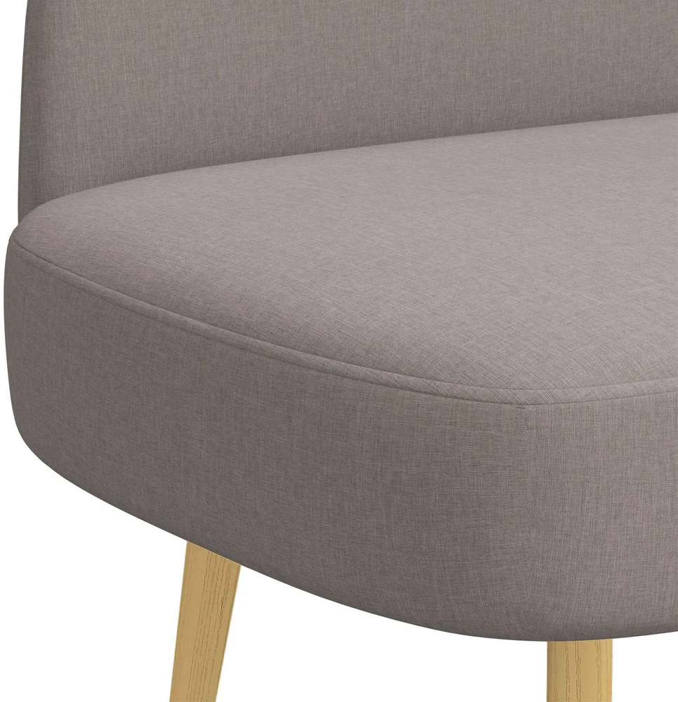 Aptrauktas suolelis su atlošu Taupe 110 x 60 x 76 cm