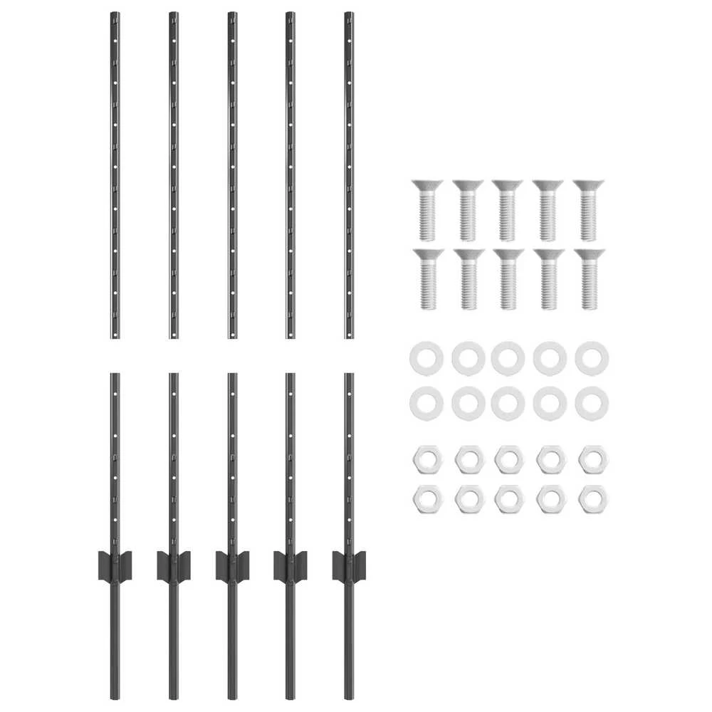 Įmontuotas tvoros stulpas 5 vnt. Pilka 140 cm