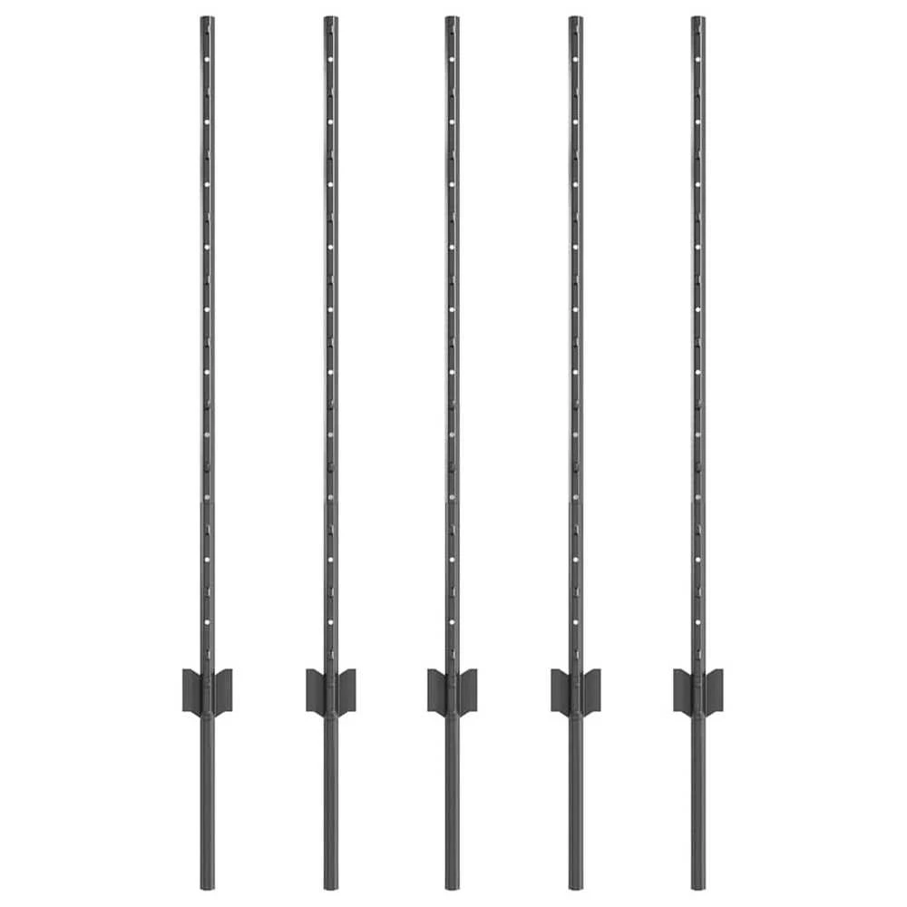 Įmontuotas tvoros stulpas 5 vnt. Pilka 140 cm