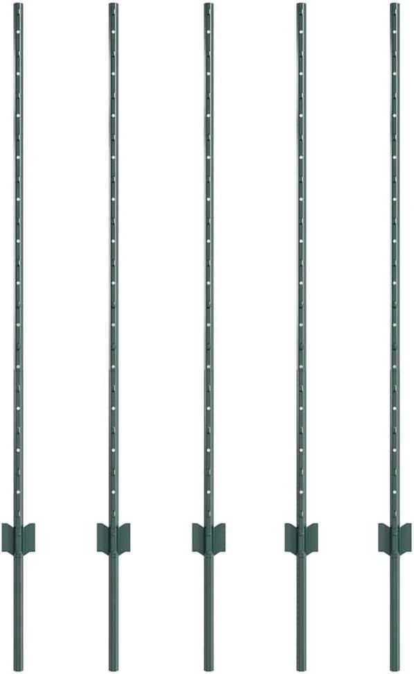 Įmontuotas tvoros stulpas 5 vnt. Žalia 160 cm