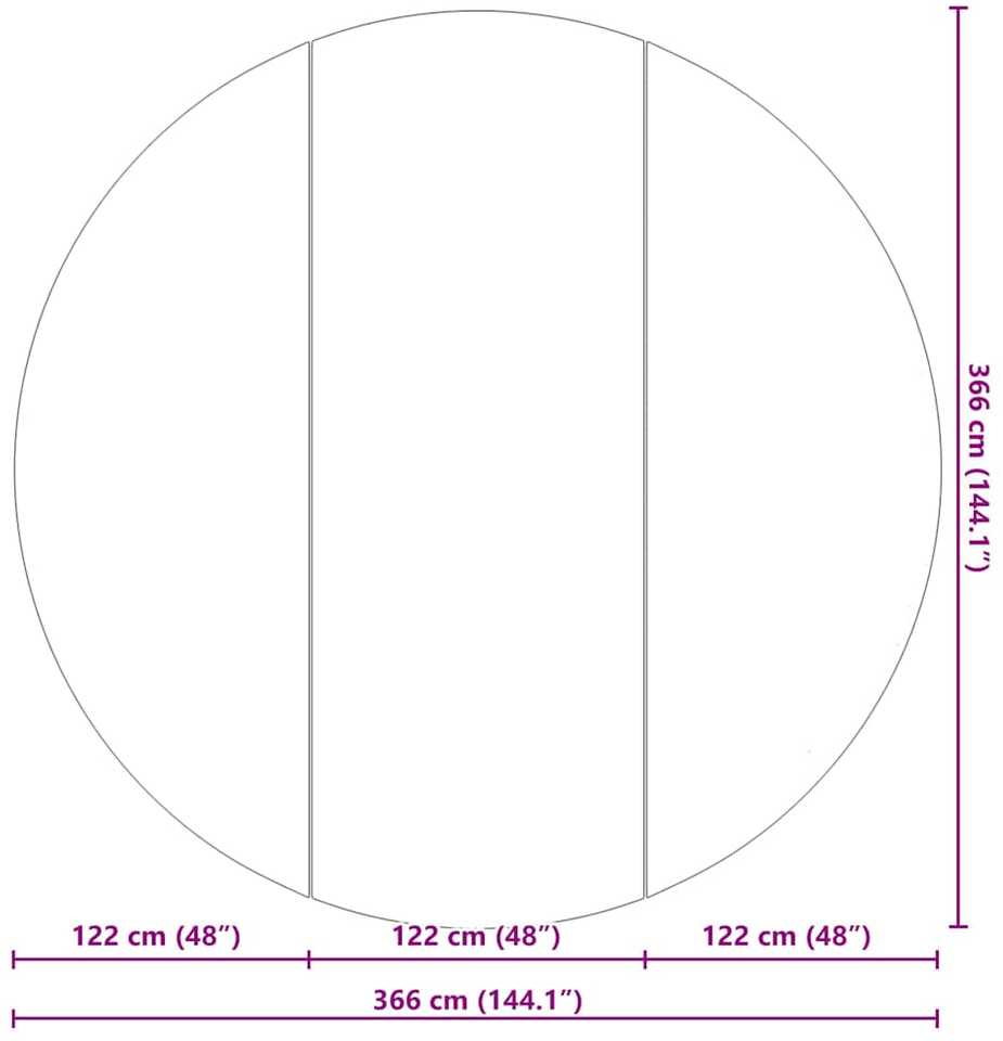 Baseino dugno plėvelė Ø 366 cm (2 mm) Apvali Juoda