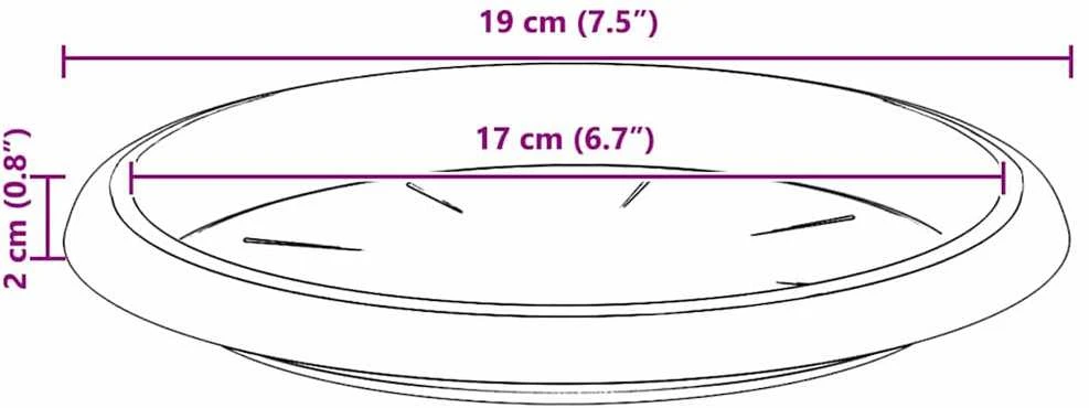 Apvalus gėlių padėklas 24 vnt. Juoda Ø 19 x 2 cm Plastmasė