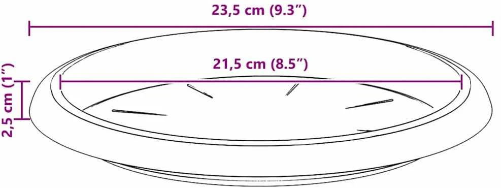 Apvalus gėlių padėklas 24 vnt. Raudona plyta Ø 23,5 x 2,5 cm