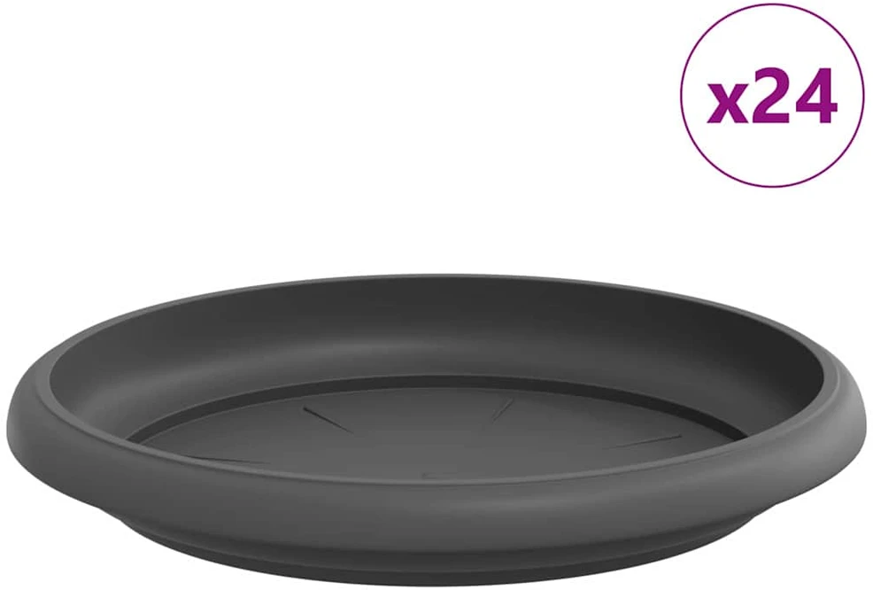 Apvalus gėlių padėklas 24 vnt. Juoda Ø 15,5 x 2 cm Plastmasė