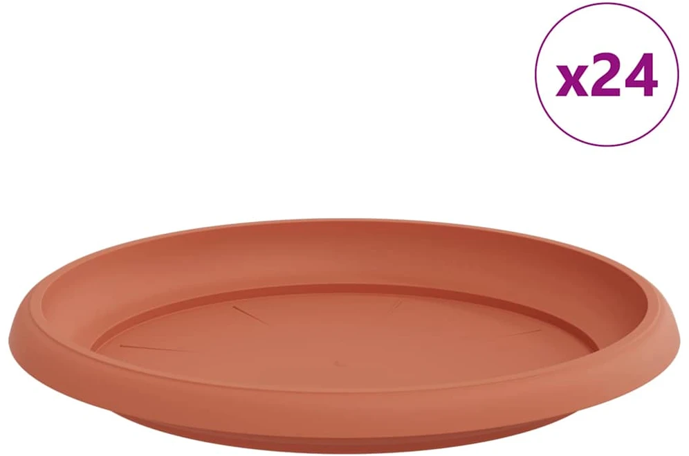 Apvalus gėlių padėklas 24 vnt. Raudona plyta Ø 21,5 x 2,5 cm