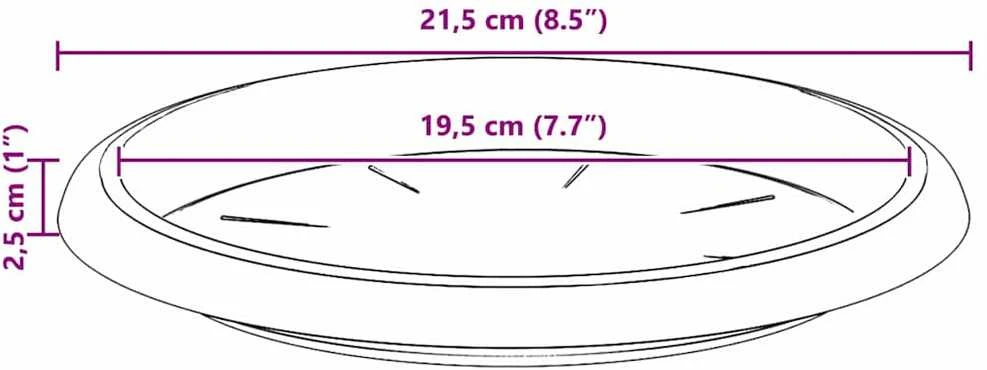 Apvalus gėlių padėklas 6 vnt. Juoda Ø 21,5 x 2,5 cm Plastmasė