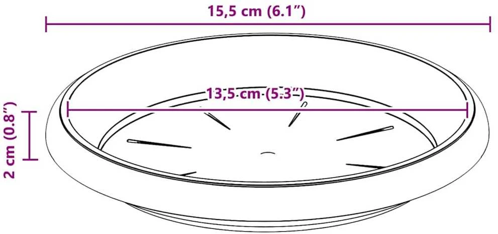 Apvalus gėlių padėklas 6 vnt. Juoda Ø 15,5 x 2 cm Plastmasė